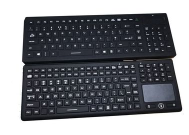 124 Schlüssel Ruggedized Schwarzes leuchten der Tastatur, die mit rotem Licht/FN24 waschbar ist