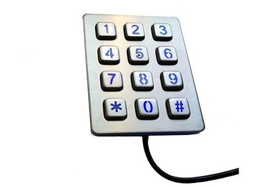 Kleine wasserdichte mini numerische Tastatur des Metall3 x 4 mit Matrix/USB-Kabel