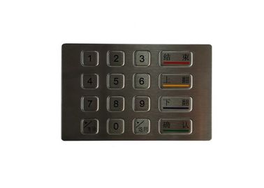 Edelstahl-Tastatur des Kiosk-RS485, 16 Knopf-Bank-ATM-Tastatur-Ebene personifizierter Plan